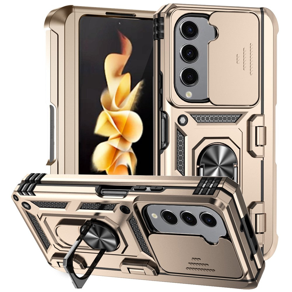 For Samsung Galaxy Z Fold5 5G Case PC+TPU Anti-drop Phone Case with Ring Kickstand