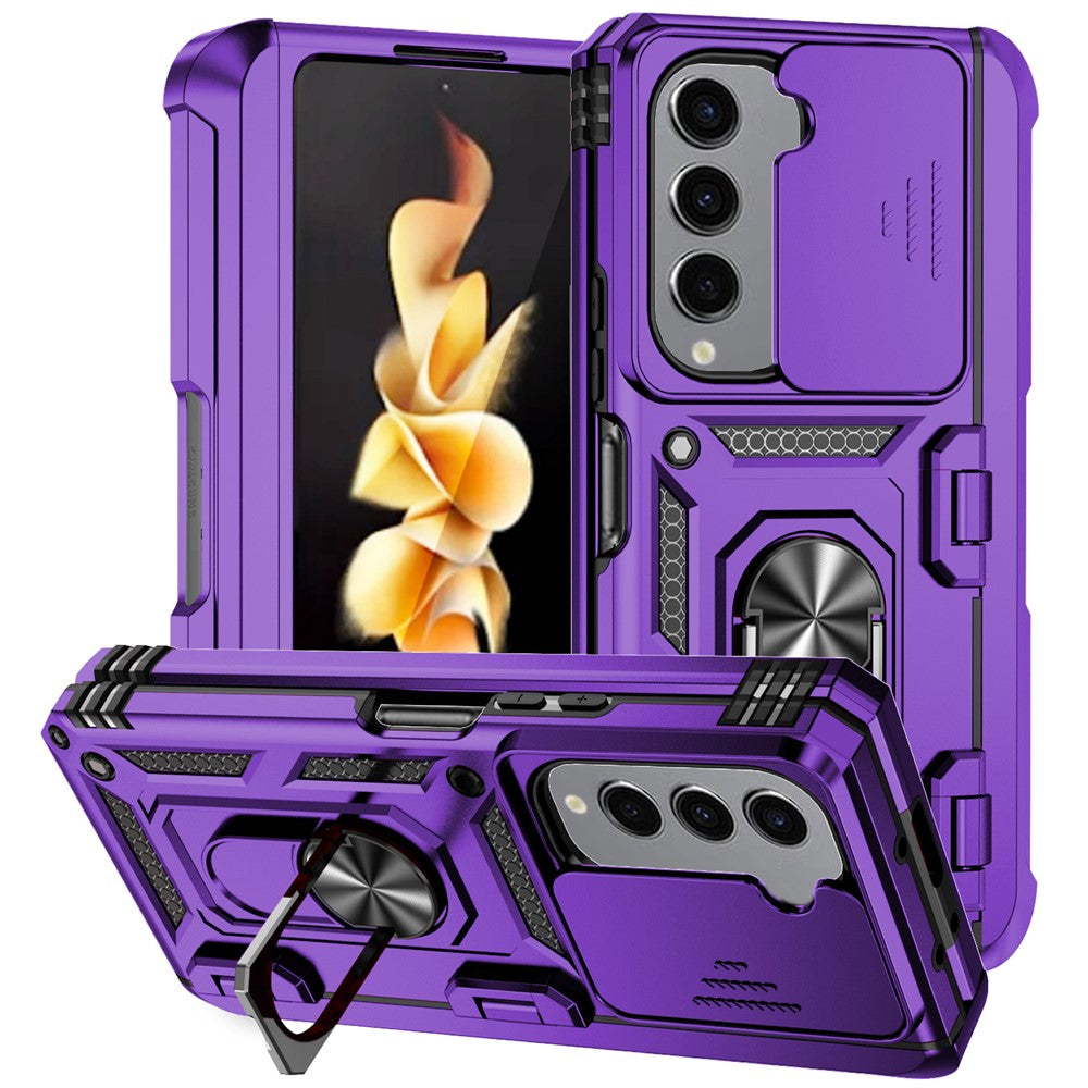 For Samsung Galaxy Z Fold5 5G Case PC+TPU Anti-drop Phone Case with Ring Kickstand