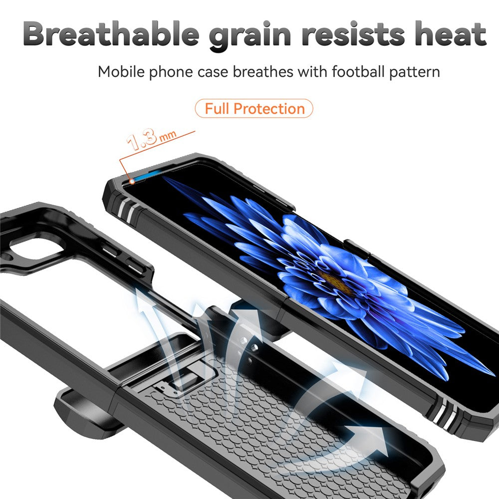 For Samsung Galaxy Z Flip5 5G Case PC+TPU Anti-fall Ring Kickstand Phone Case