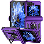 For Samsung Galaxy Z Flip5 5G Case PC+TPU Anti-fall Ring Kickstand Phone Case
