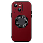 SULADA Til iPhone 15 Plus Magnetisk Telefoncover Mikrofiber Læder+TPU Stødsikkert Cover