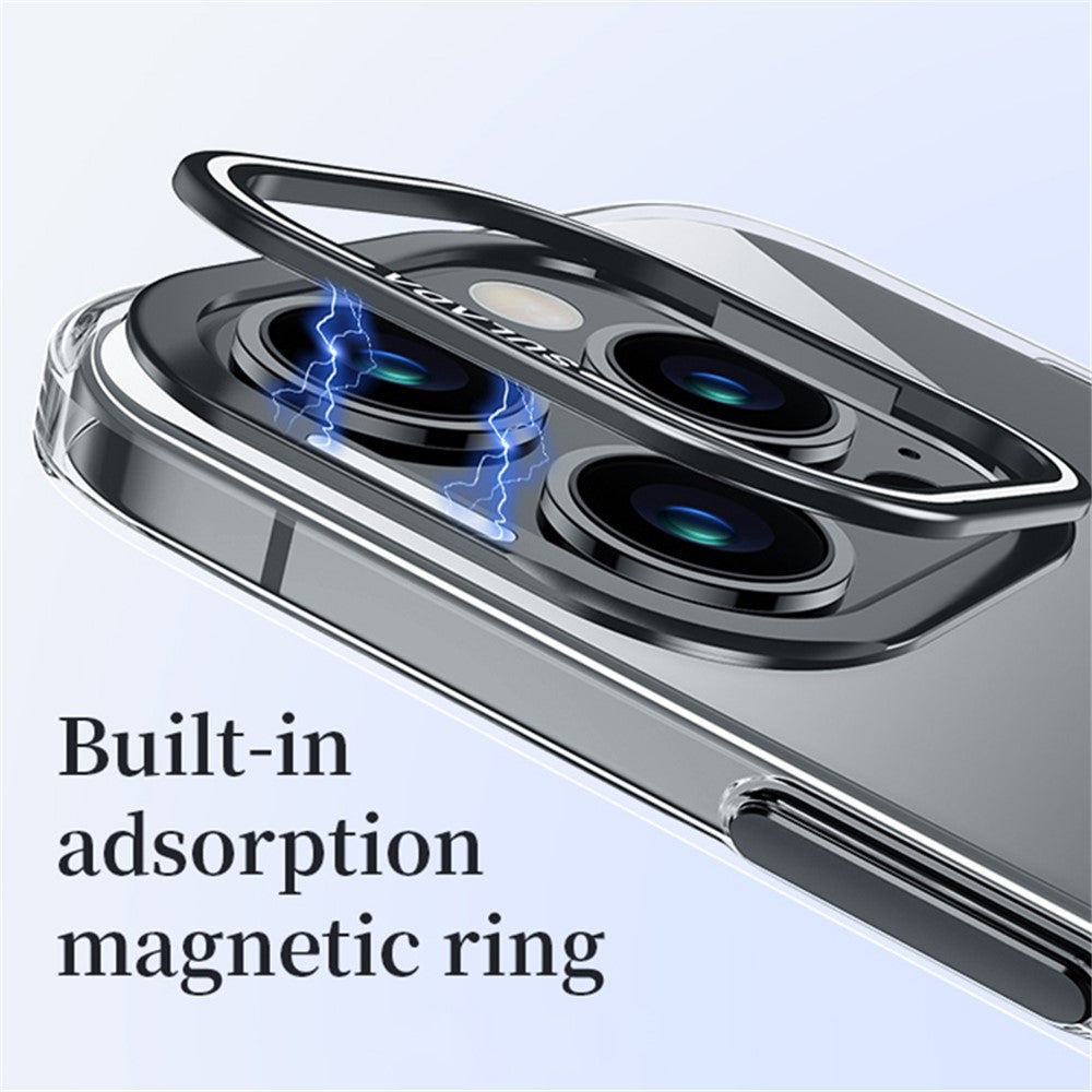 SULADA For iPhone 15 Pro Max Case Camera Kickstand Clear TPU+PC Anti-drop Phone Cover