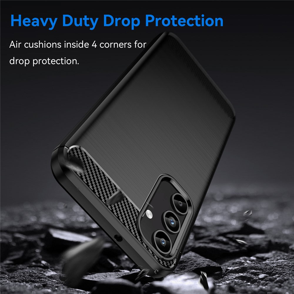 For Samsung Galaxy A15 5G Case Soft TPU Carbon Fiber Texture Phone Cover
