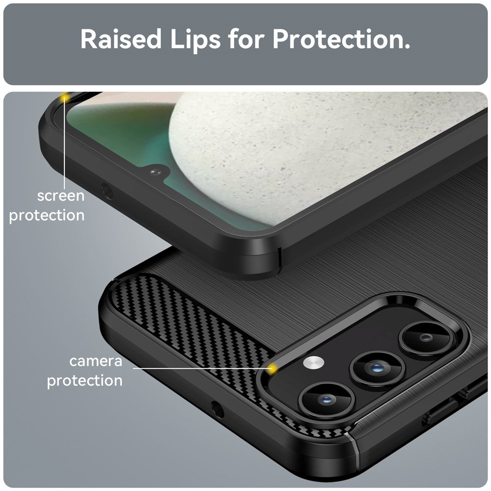 For Samsung Galaxy A15 5G Case Soft TPU Carbon Fiber Texture Phone Cover