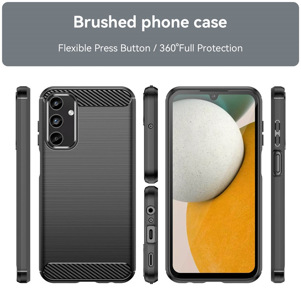 For Samsung Galaxy A15 5G Case Soft TPU Carbon Fiber Texture Phone Cover