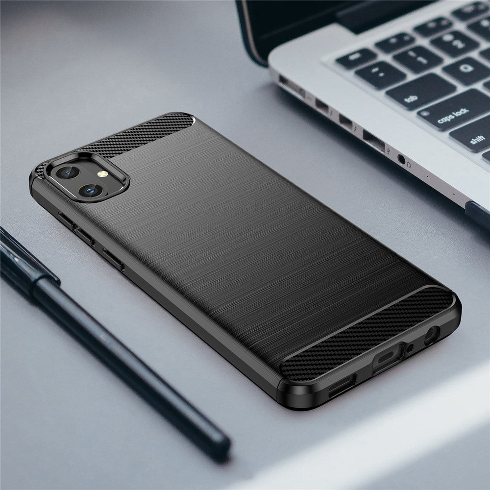 For Samsung Galaxy A05 4G Case Anti-Scratch Cover TPU Carbon Fiber Texture Phone Shell