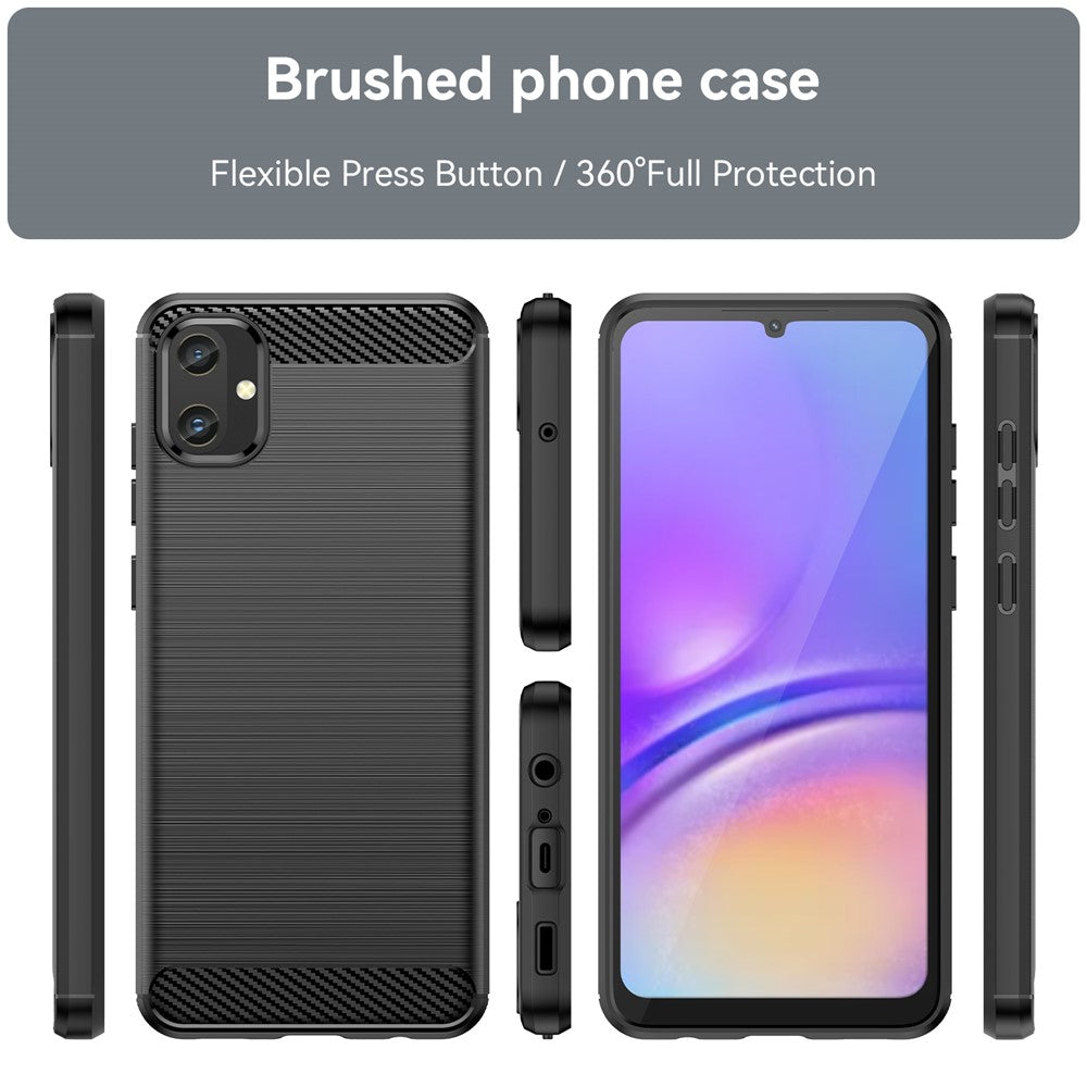For Samsung Galaxy A05 4G Case Anti-Scratch Cover TPU Carbon Fiber Texture Phone Shell
