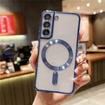 For Samsung Galaxy S22 5G Case Built-in Lens Film TPU Magnetic Phone Cover
