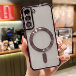 For Samsung Galaxy S22 5G Case Built-in Lens Film TPU Magnetic Phone Cover