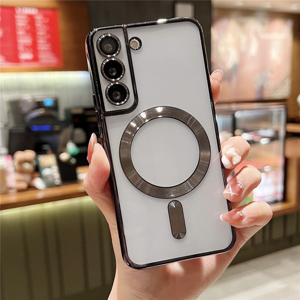 For Samsung Galaxy S22 5G Case Built-in Lens Film TPU Magnetic Phone Cover