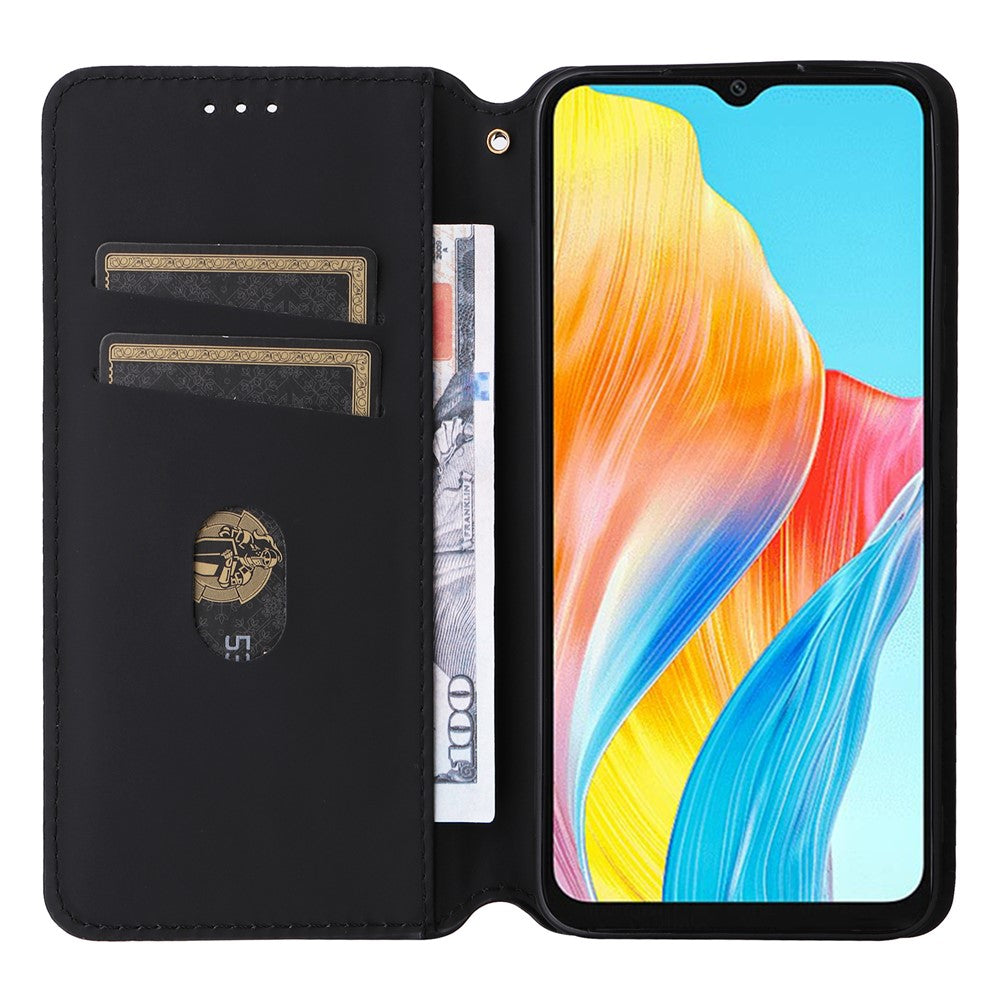 For Oppo A18 4G / A38 4G Case Magnetic Closing PU Leather Wallet Phone Cover
