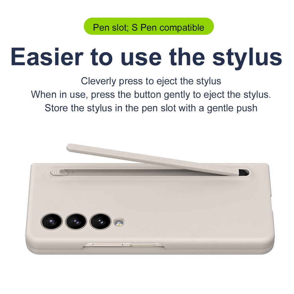 For Samsung Galaxy Z Fold4 5G Case Anti-Drop PC Phone Cover with Stylus / Tempered Glass Film