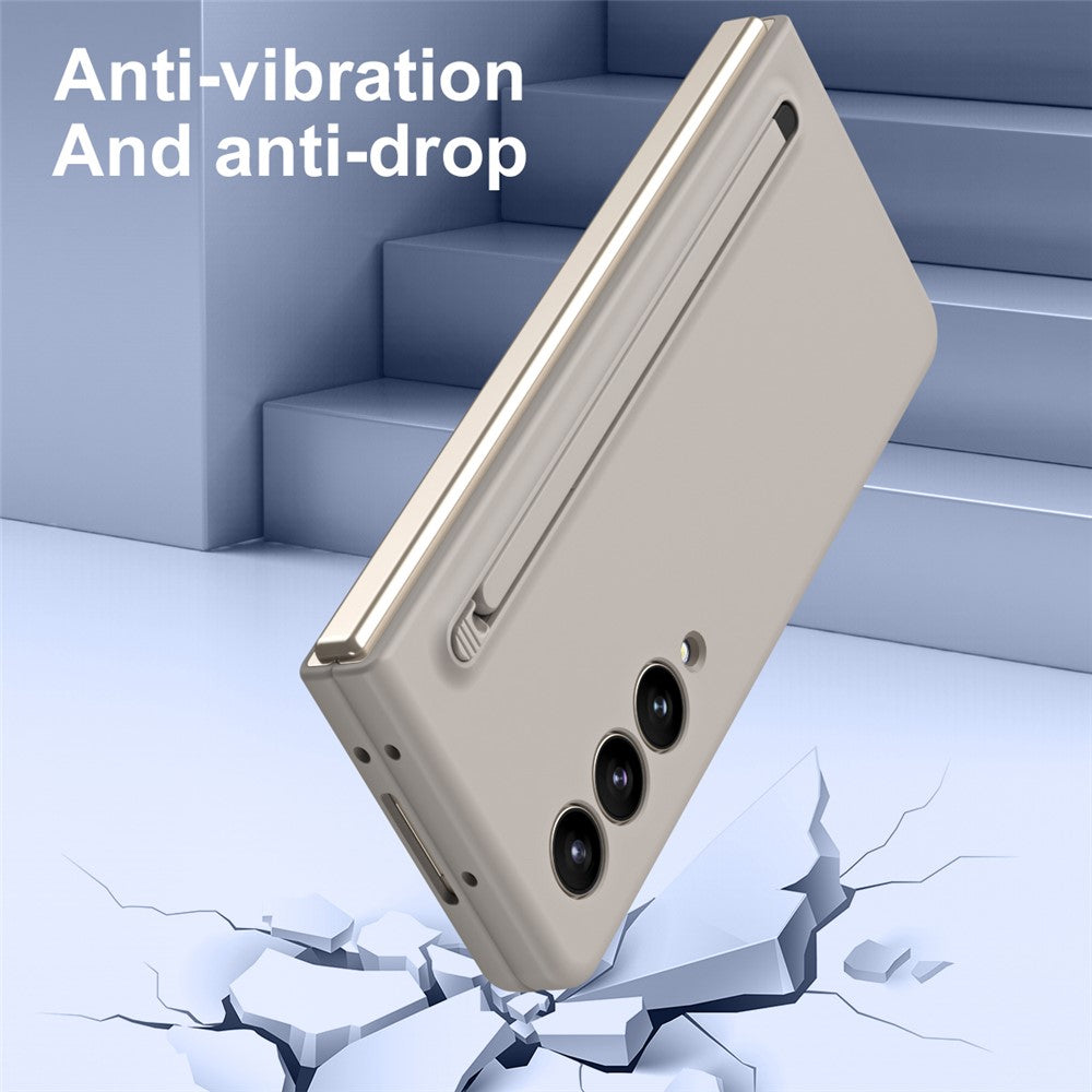 For Samsung Galaxy Z Fold4 5G Case Anti-Drop PC Phone Cover with Stylus / Tempered Glass Film