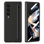 For Samsung Galaxy Z Fold4 5G Case Anti-Drop PC Phone Cover with Stylus / Tempered Glass Film