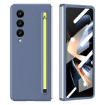 For Samsung Galaxy Z Fold4 5G Case Anti-Drop PC Phone Cover with Stylus / Tempered Glass Film