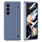 For Samsung Galaxy Z Fold4 5G Case Anti-Drop PC Phone Cover with Stylus / Tempered Glass Film
