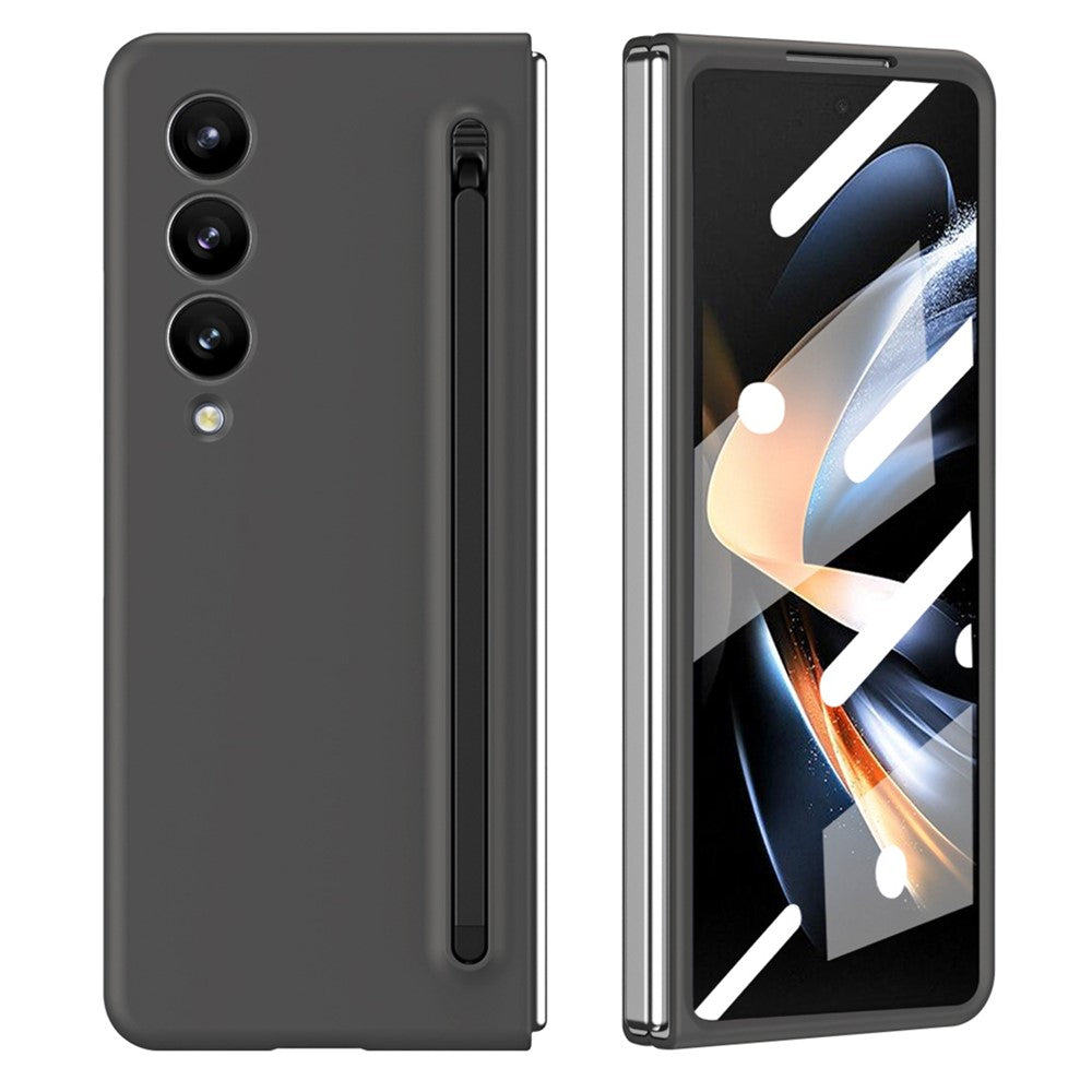 For Samsung Galaxy Z Fold4 5G Case Anti-Drop PC Phone Cover with Stylus / Tempered Glass Film