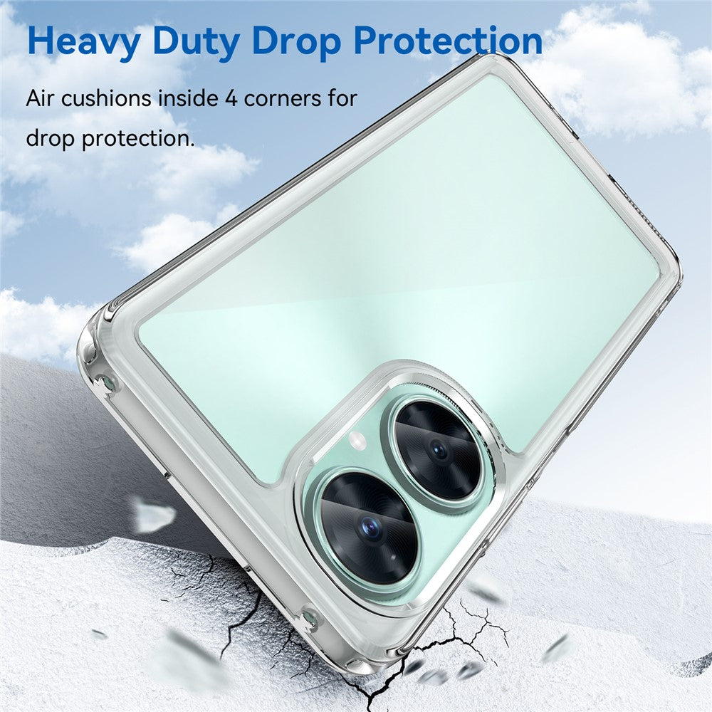 Clear Phone Cover for Huawei Maimang 20 Case with Electroplating Buttons (Big Rear Lens Hole)