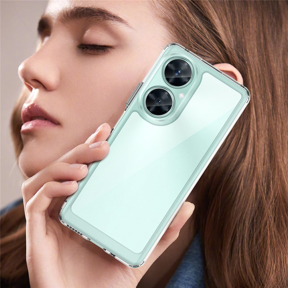 Clear Phone Cover for Huawei Maimang 20 Case with Electroplating Buttons (Big Rear Lens Hole)