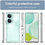 Clear Phone Cover for Huawei Maimang 20 Case with Electroplating Buttons (Big Rear Lens Hole)