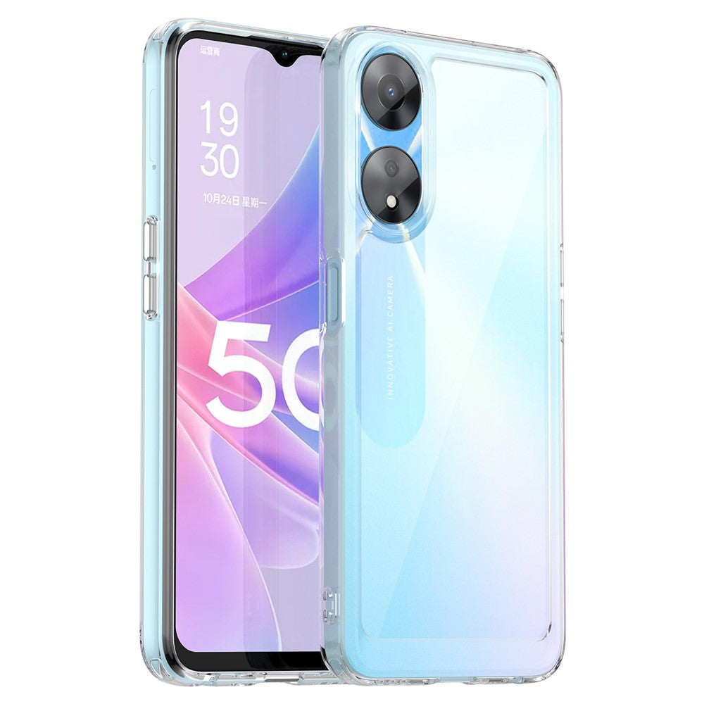 For Oppo A58 5G Clear Case Drop Protection Phone Cover (Big Rear Lens Hole)