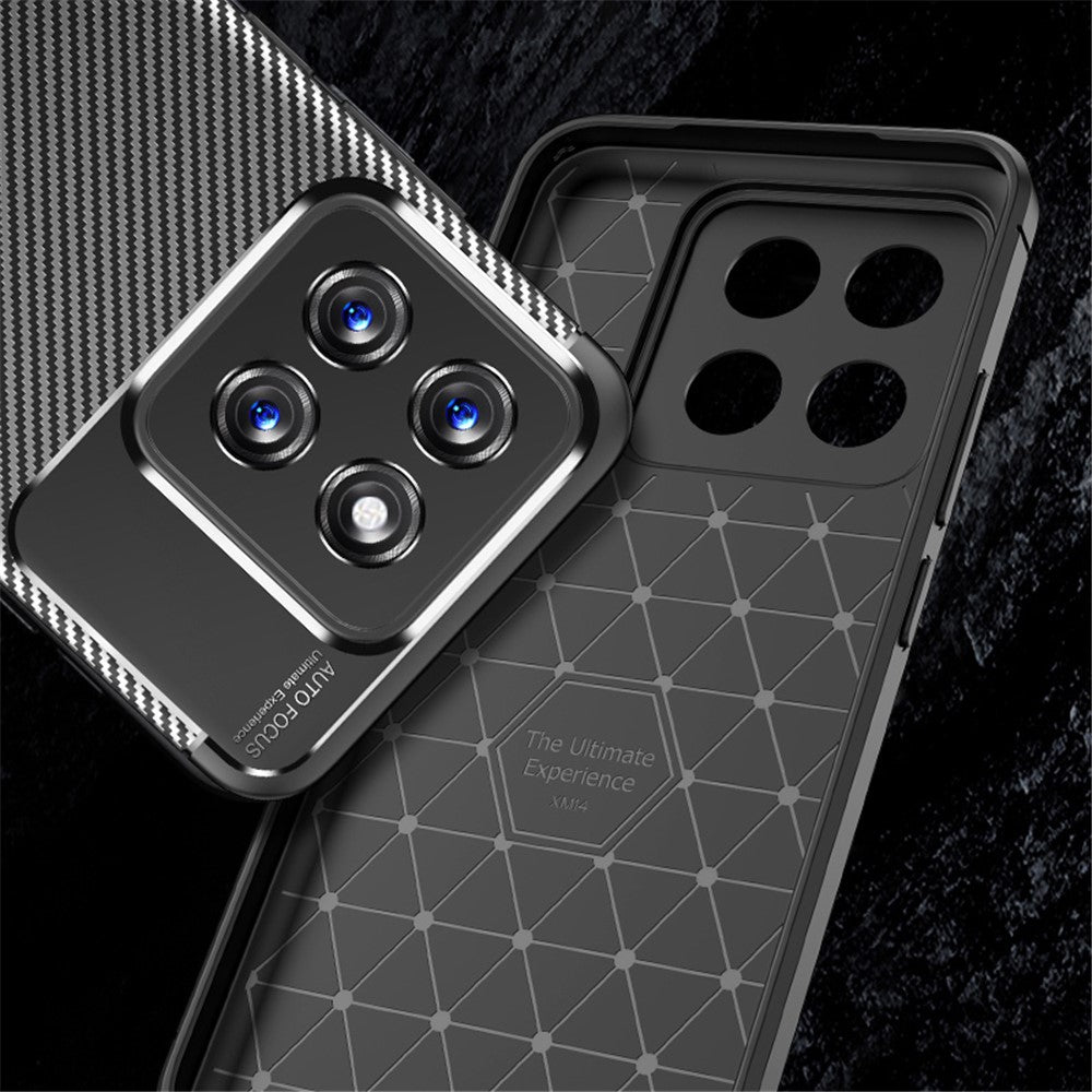 For Xiaomi 14 Case Carbon Fiber Texture TPU Phone Protective Cover