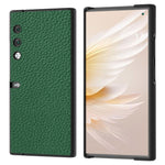 For Honor V Purse Case Genuine Cow Leather Coated PC Silky Shockproof Phone Cover