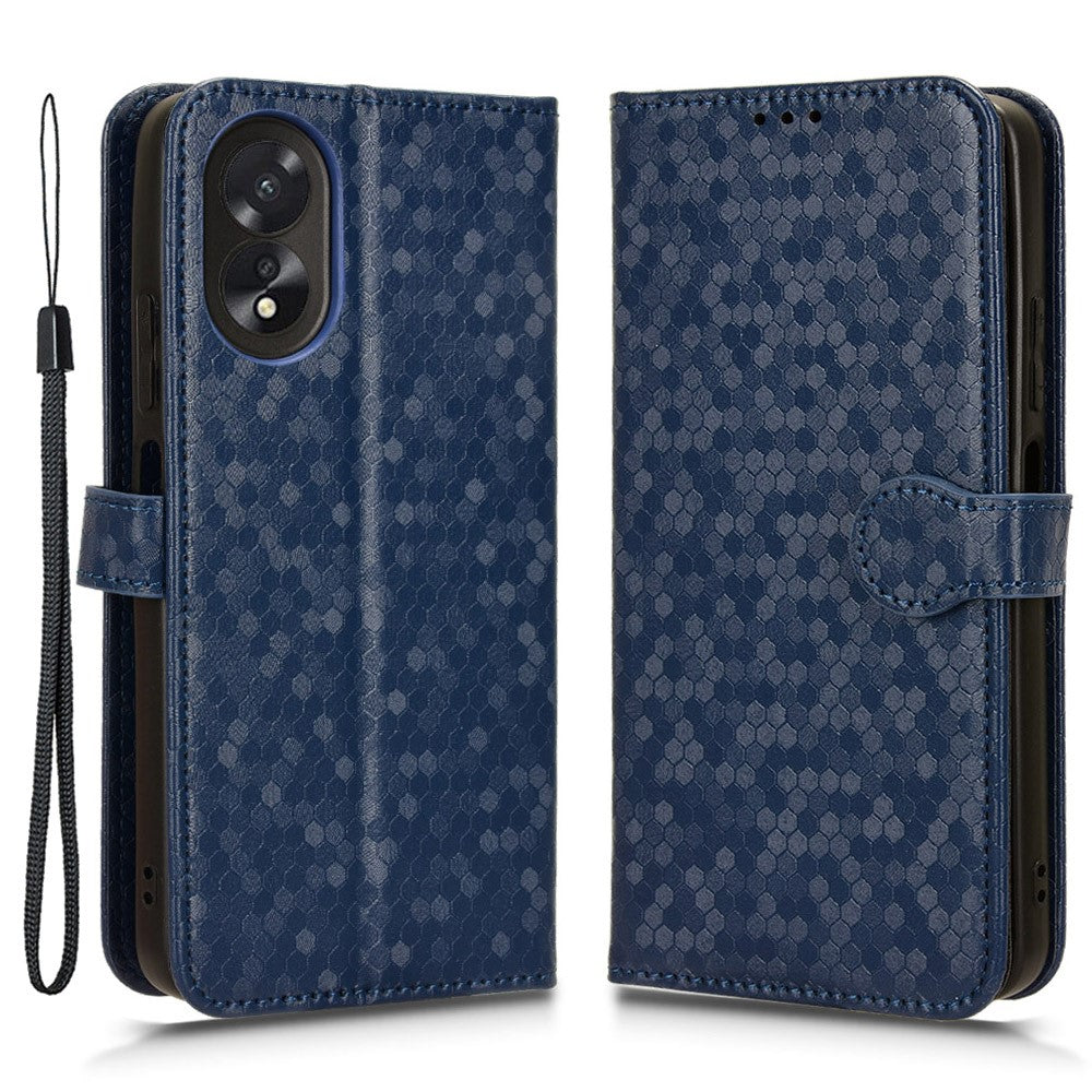 Oppo A38 4G-skal i PU-läder med tryck, vikbart stativ, mobilmobilfodral