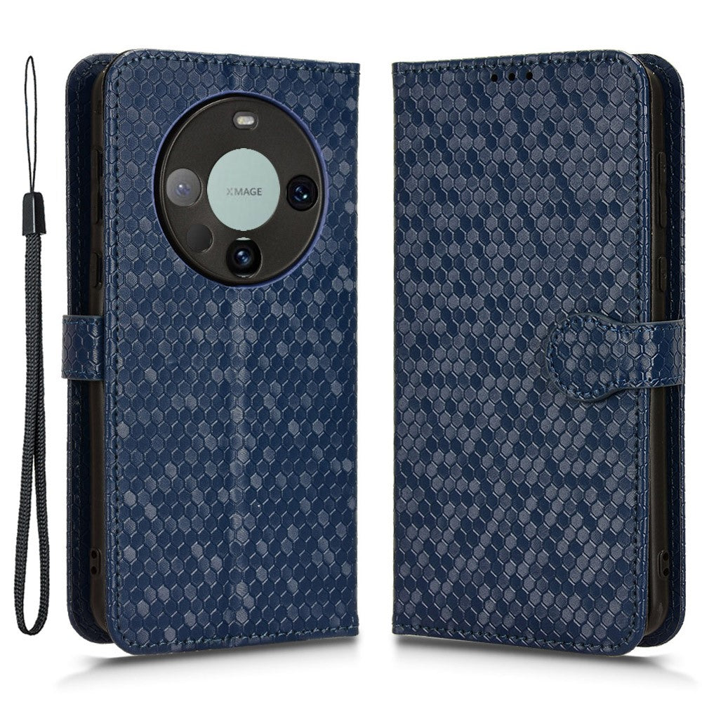 For Huawei Mate 60 Case PU Leather Stand Shell Imprinted Wallet Cell Phone Cover
