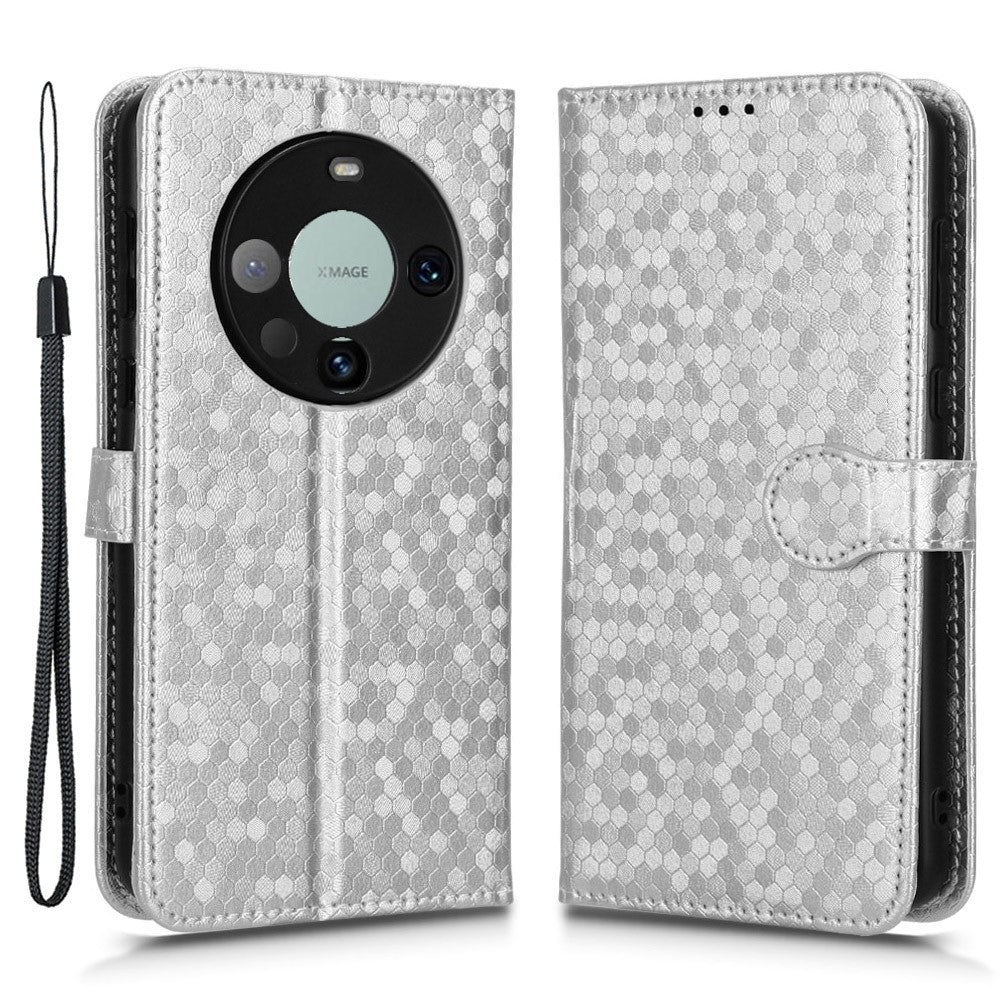 For Huawei Mate 60 Case PU Leather Stand Shell Imprinted Wallet Cell Phone Cover