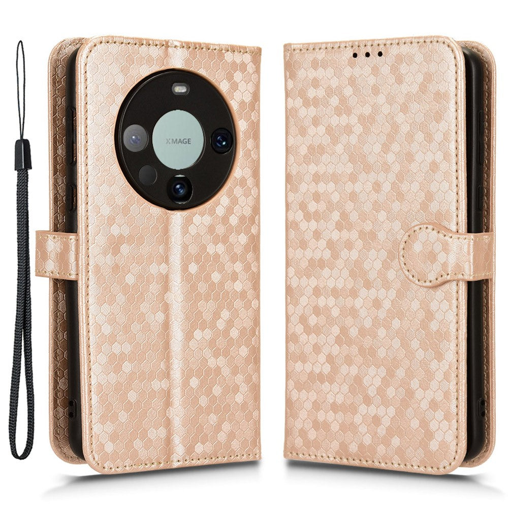 For Huawei Mate 60 Case PU Leather Stand Shell Imprinted Wallet Cell Phone Cover