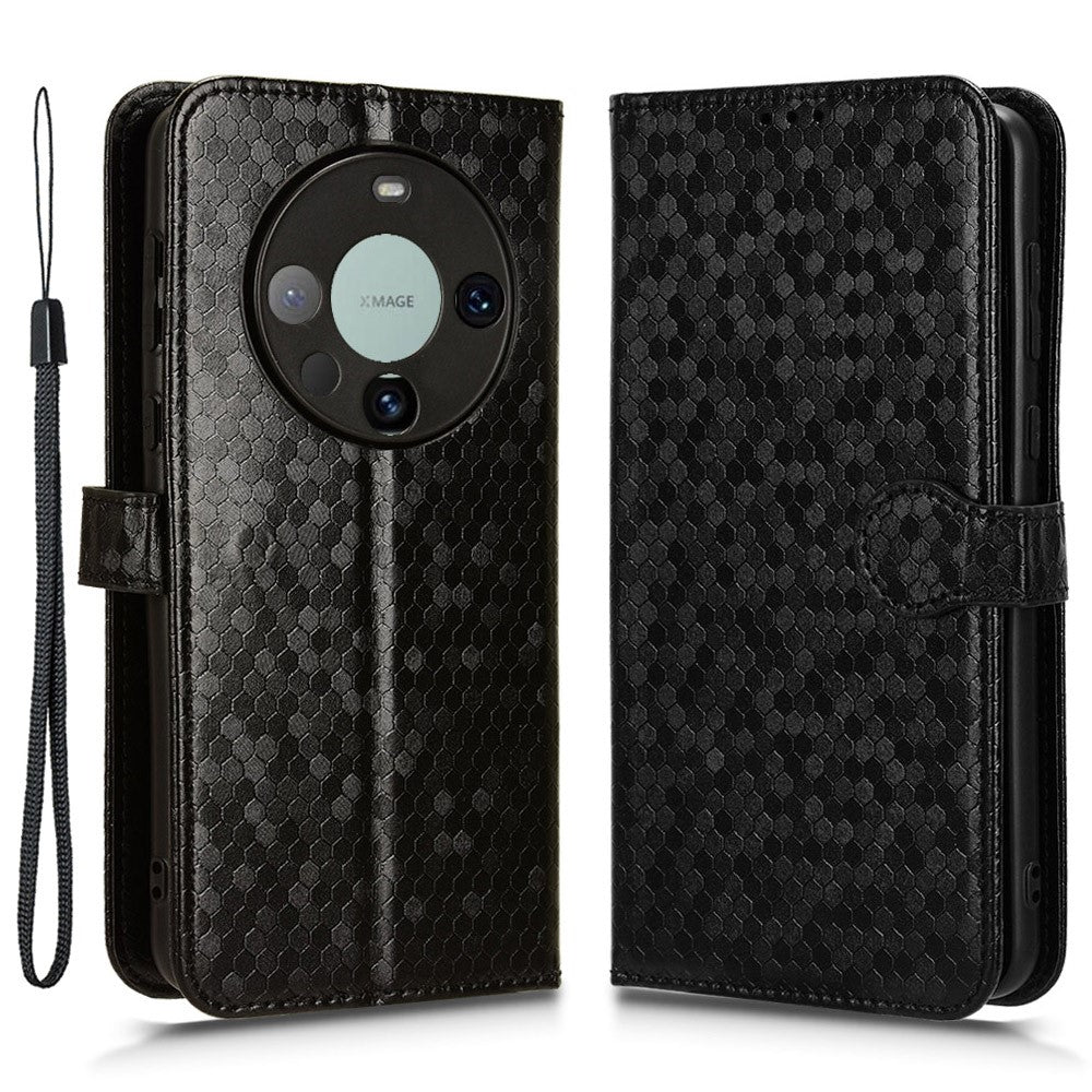 For Huawei Mate 60 Case PU Leather Stand Shell Imprinted Wallet Cell Phone Cover