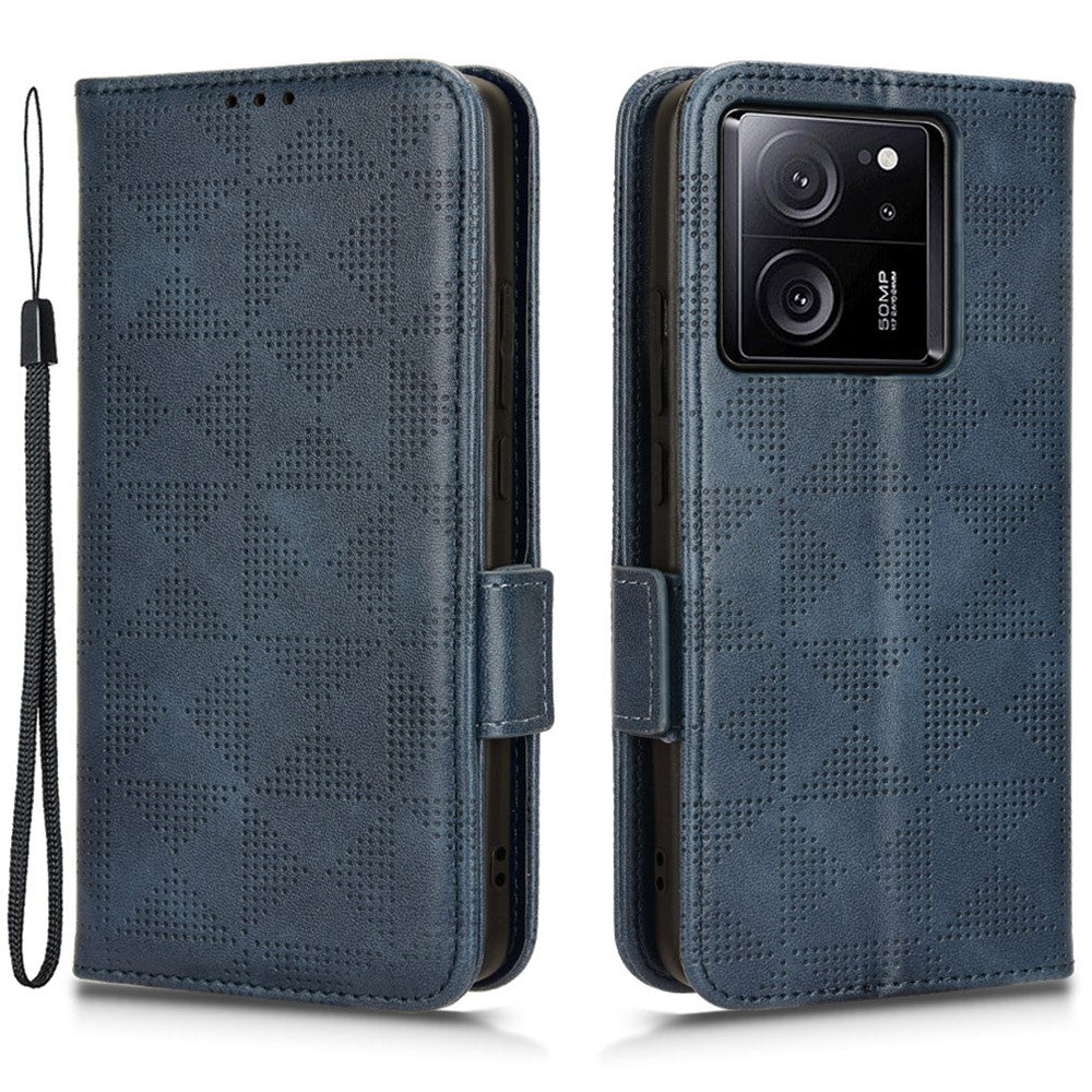 For Xiaomi Redmi K60 Ultra / 13T / 13T Pro Case Imprinted Triangle Anti-drop PU Leather Phone Cover