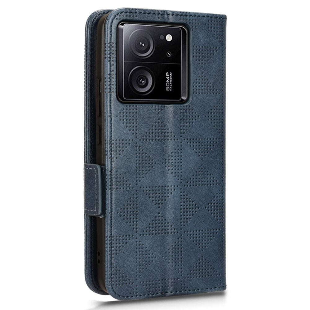 For Xiaomi Redmi K60 Ultra / 13T / 13T Pro Case Imprinted Triangle Anti-drop PU Leather Phone Cover