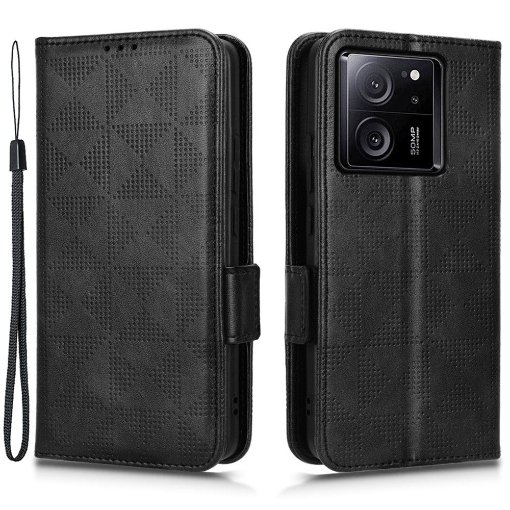 For Xiaomi Redmi K60 Ultra / 13T / 13T Pro Case Imprinted Triangle Anti-drop PU Leather Phone Cover