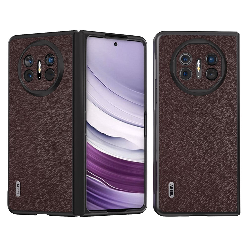 ABEEL For Huawei Mate X5 Case Genuine Cow Leather Coating Phone Cover