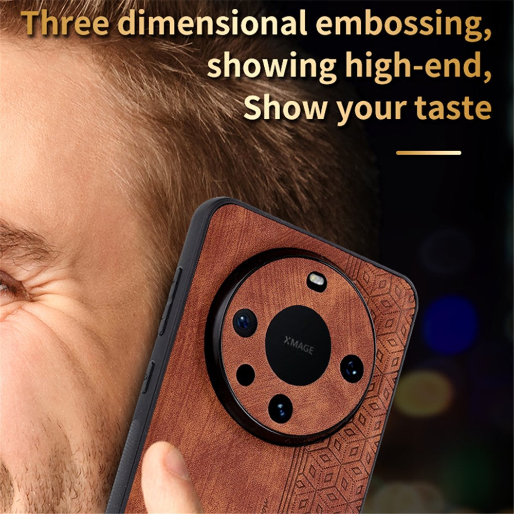 AZNS For Huawei Mate 60 Case Anti-Scratch Phone Shell Imprinted PU Leather+TPU Phone Back Cover