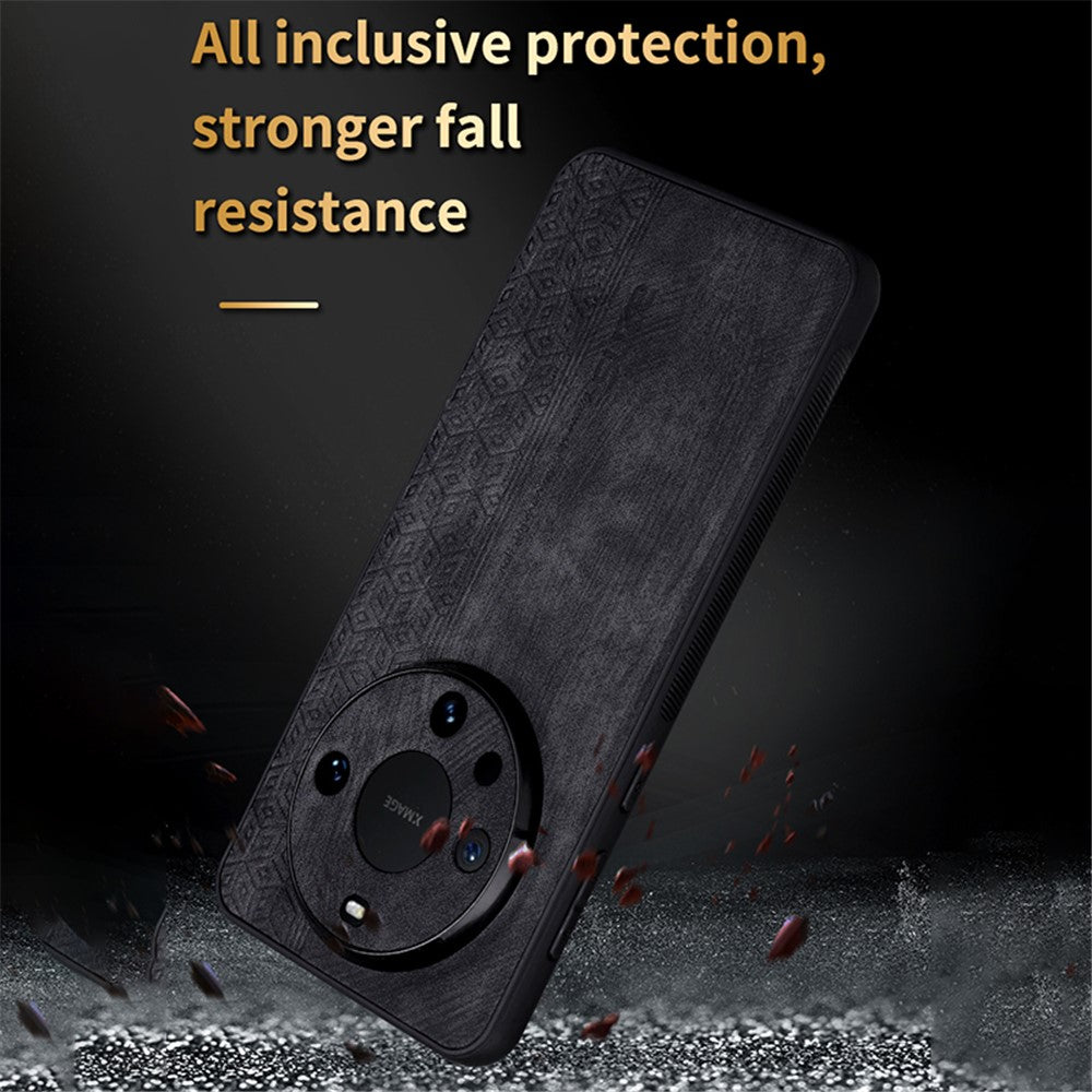 AZNS For Huawei Mate 60 Case Anti-Scratch Phone Shell Imprinted PU Leather+TPU Phone Back Cover