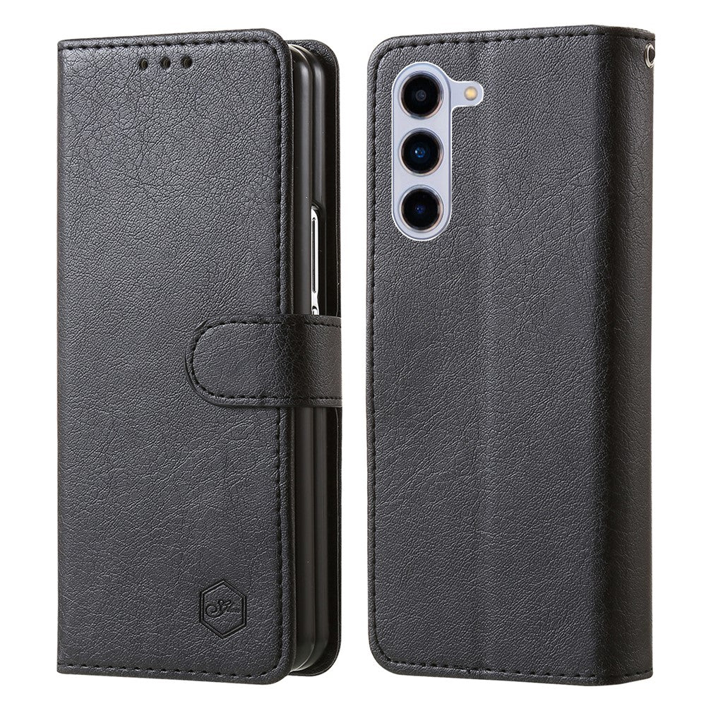 Til Samsung Galaxy Z Fold5 5G Cover Ensfarvet Beskyttende Cover PU Læder Pung Telefoncover