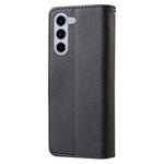 Til Samsung Galaxy Z Fold5 5G Cover Ensfarvet Beskyttende Cover PU Læder Pung Telefoncover