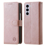 Til Samsung Galaxy Z Fold5 5G Cover Ensfarvet Beskyttende Cover PU Læder Pung Telefoncover