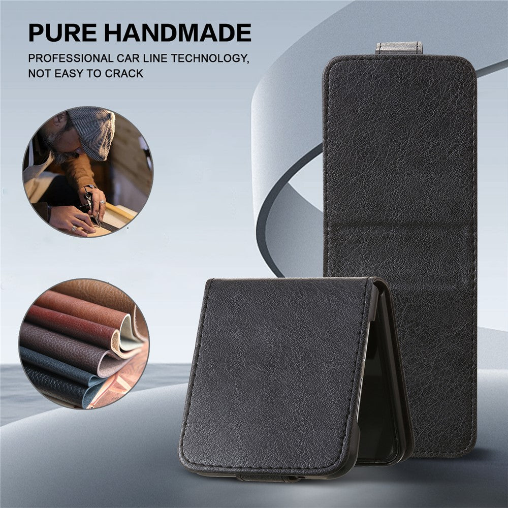 Til Samsung Galaxy Z Flip4 5G Stødsikkert Cover Ensfarvet Anti-Fald PU+PC Telefoncover