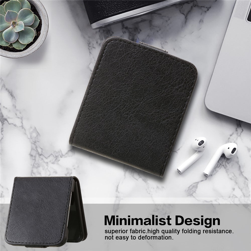 Til Samsung Galaxy Z Flip4 5G Stødsikkert Cover Ensfarvet Anti-Fald PU+PC Telefoncover