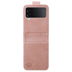 Til Samsung Galaxy Z Flip4 5G Stødsikkert Cover Ensfarvet Anti-Fald PU+PC Telefoncover