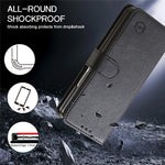 For Samsung Galaxy Z Fold4 5G Case PU Leather Shockproof Case Solid Color Wallet Phone Cover
