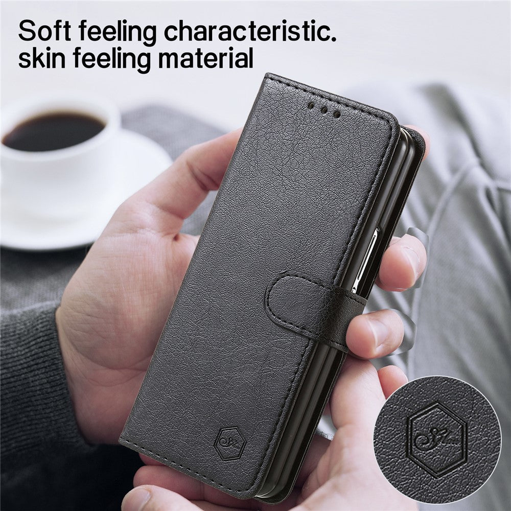 For Samsung Galaxy Z Fold4 5G Case PU Leather Shockproof Case Solid Color Wallet Phone Cover