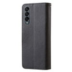 For Samsung Galaxy Z Fold4 5G Case PU Leather Shockproof Case Solid Color Wallet Phone Cover