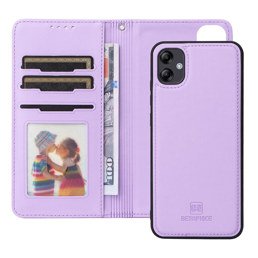 For Samsung Galaxy A04e 4G / F04 4G / M04 4G Magnetic Case BETOPNICE Detachable PU Leather Phone Cover with Strap