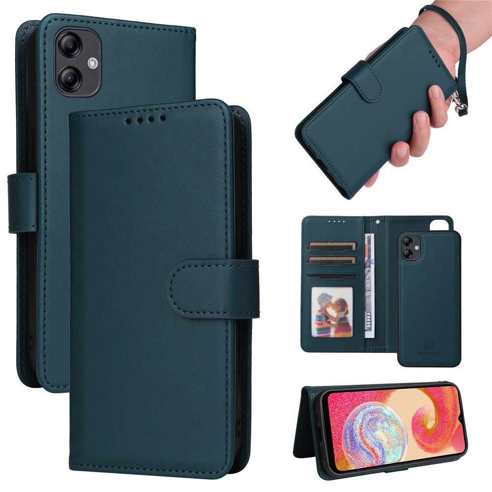 For Samsung Galaxy A04e 4G / F04 4G / M04 4G Magnetic Case BETOPNICE Detachable PU Leather Phone Cover with Strap