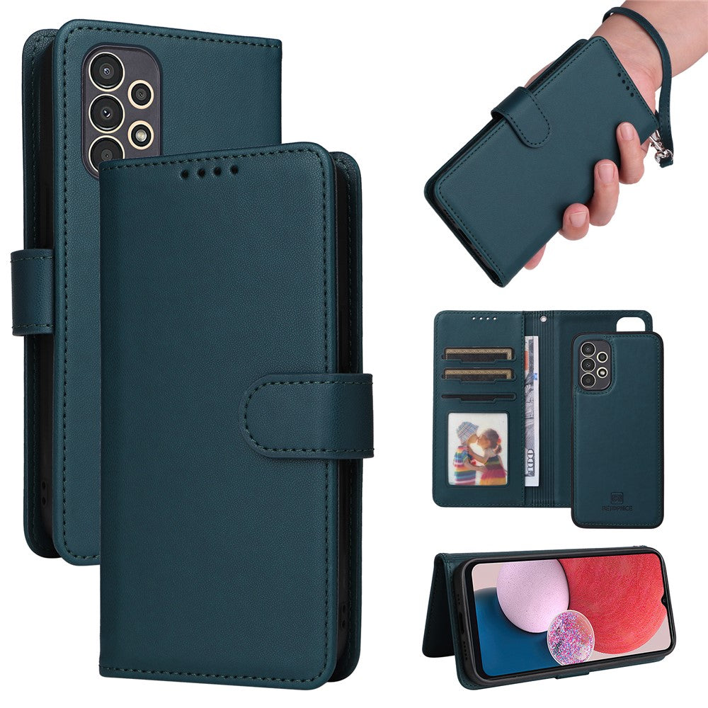 Til Samsung Galaxy A13 4G Magnetisk Cover BETOPNICE Aftageligt PU Læder Telefoncover med Rem